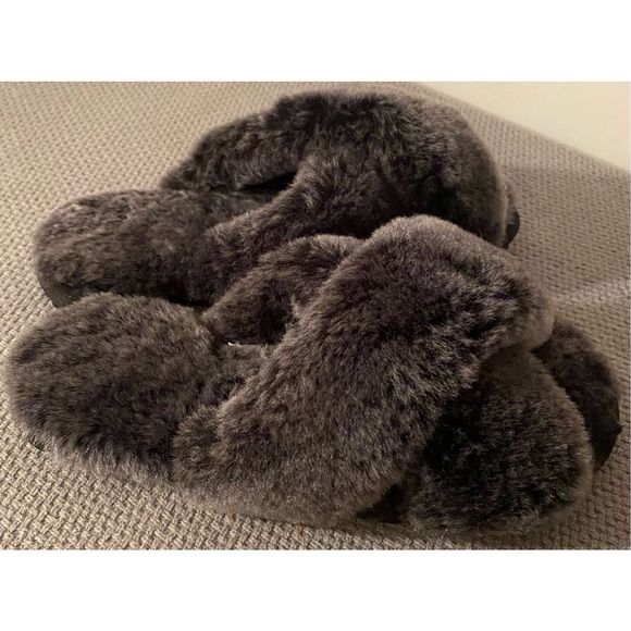 EMU AUSTRALIA SLIPPERS Slip On Gray Mayberry Sheepskin Fuzzy slipper shoes sz W - Picture 3 of 11